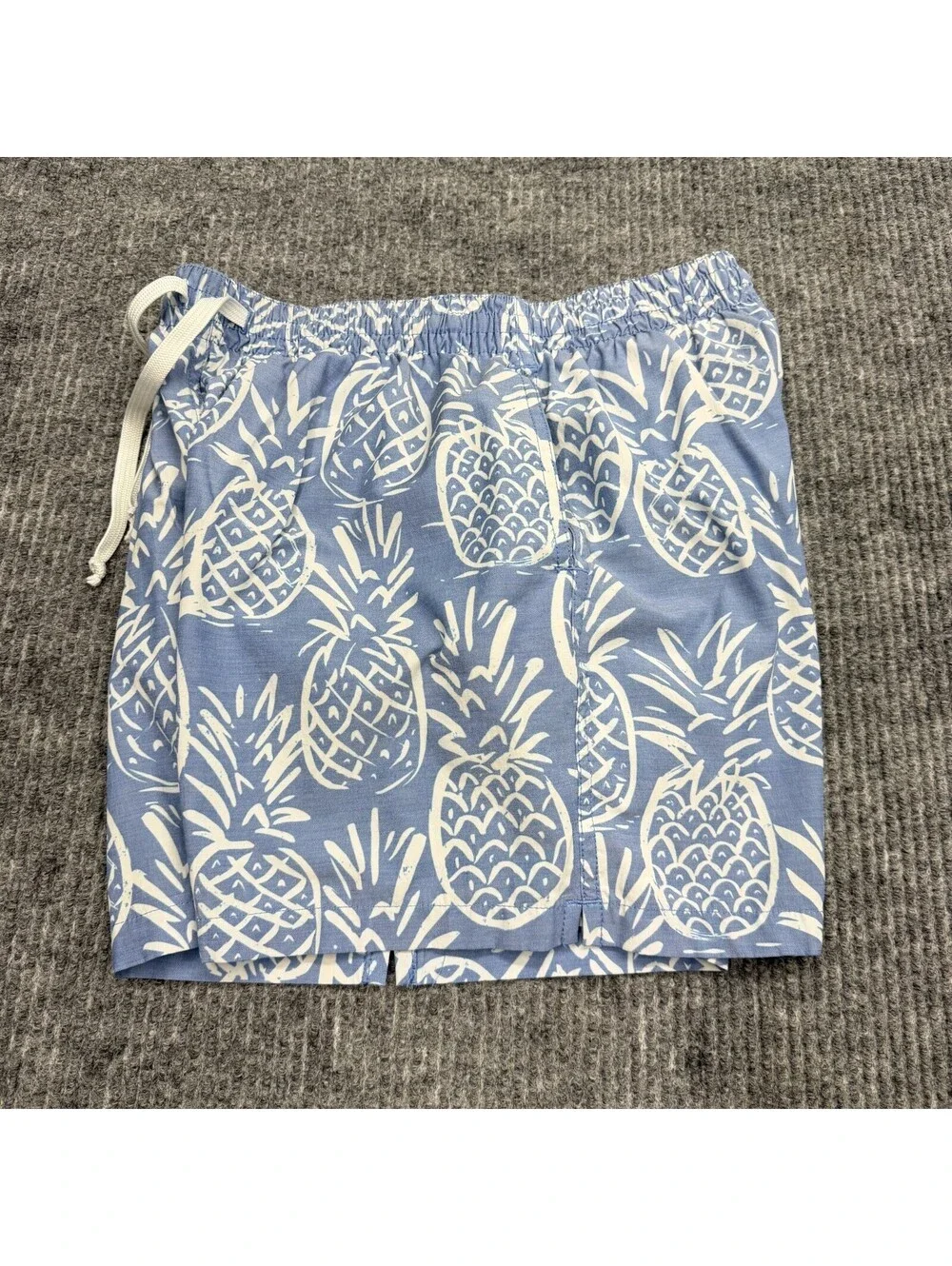 Chubbies Shorts Mens M Blue White Pineapple Beach AOP Lined Swim Trunks Pockets